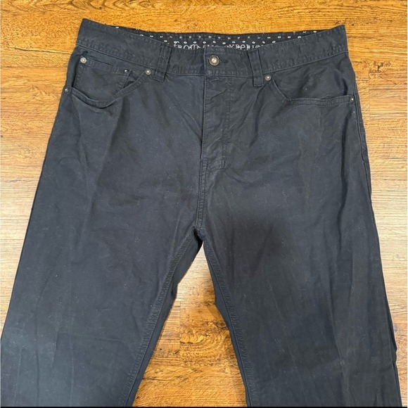 prAna Black Tucson Slim Fit Outdoor Hiking Canvas 5 Pocket Chino Pants Men 36x30 - Picture 3 of 10